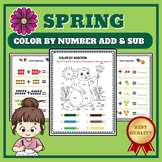 2nd, 3rd, 4th Grade Spring Color By Number | Addition and 
