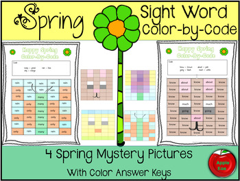 Preview of Spring! Color-By-Sight Word Printables