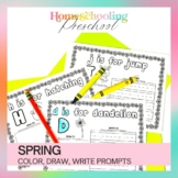 Spring Color Draw Write Prompts for Preschoolers