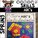 Spring Color by Code ABC's (Uppercase and Lowercase)