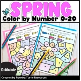 Spring Color by Number EDITABLE Number Matching 0-20