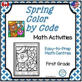 Spring Color by Code Math Activities for First Grade
