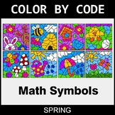 Spring Color by Code - Math Symbols