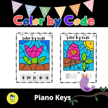 Preview of Spring Color by Code - Piano Keys
