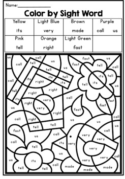 Spring Color by Code: Sight Words (2nd Grade Words) by Miss G's ...