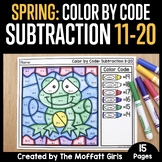 Spring Color by Code: Subtraction 11-20 