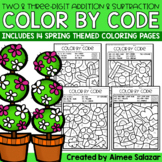 Spring Color by Code - Two-Digit and Three-Digit Addition 