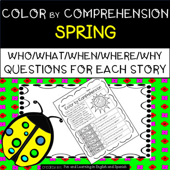 Preview of Spring (Color by Comprehension) w/ Digital Option - Distance Learning