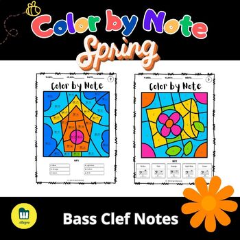 Preview of Spring Color by Note -  Bass Clef Notes