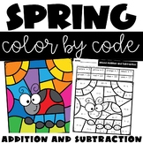Spring Color by Number Addition and Subtraction