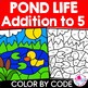 Back to School Color by Number Code Addition within 5 Coloring Pages POND