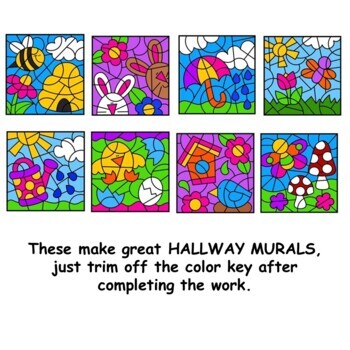 Spring Multiplication Practice Color by Number Code Math Coloring Pages ...