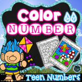 Spring Color by Number | Color by Teen Number Spring | Tee