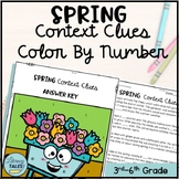 Spring Color by Number Context Clues Reading Comprehension