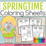 Spring Coloring Pages, Spring Color by Numbers and Color b