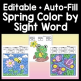 Spring Color by Sight Word or Code - Editable with Auto-Fi