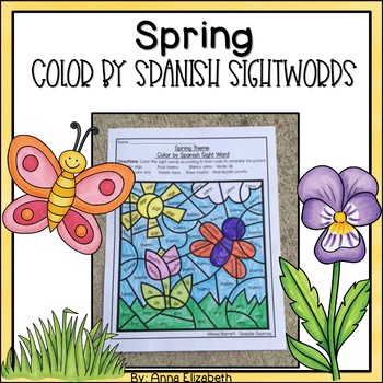 Preview of Spring Color by Spanish Sight Words