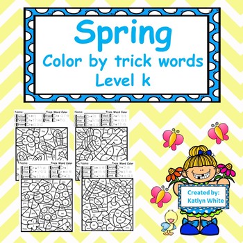 Preview of Spring Color by Trick Words: level k