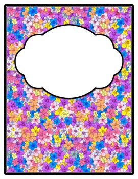 Spring, Colorful Flowers Binder Cover and Spines, Back to School