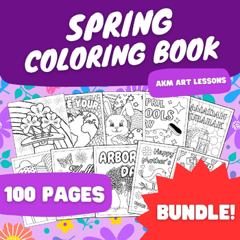 Preview of Spring Coloring Book Bundle - Holiday Coloring Pages - March, April, May