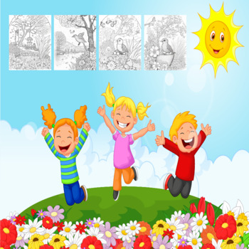Preview of Spring Coloring Book for Toddlers Ages 1-4 Simple And Fun Coloring Pages For Tod