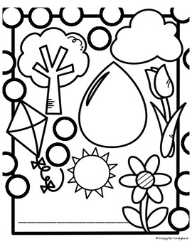 Spring Coloring Dauber Booklet for Kindergarten: Sun, Tree, Flower