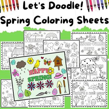 Preview of Spring Coloring Fun: Quotes and Doodles for Kids