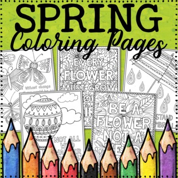 Preview of Spring Coloring Pages | 20 Fun Designs