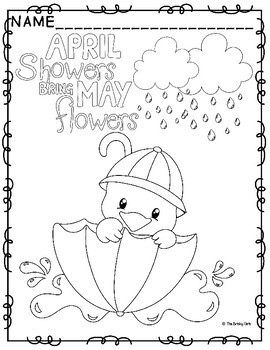 spring coloring pages april showers bring may flowers