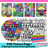 Spring Coloring Pages BUNDLE Fun Spring Pop Art Coloring S
