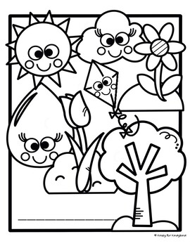 rain flowers coloring page