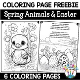 Spring Coloring Sheets Pages With Poems Writing & Easter Freebie!