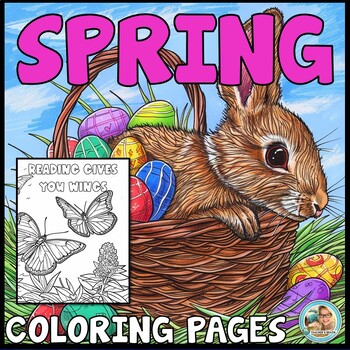 Preview of Coloring Pages Spring | Easter Coloring Sheets | Activities | April Printables