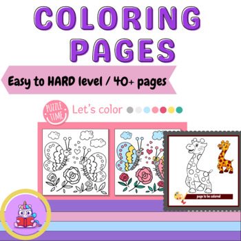 Spring Coloring Pages (Easy to Hard) / Animals and more | TpT