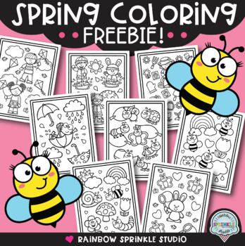 Preview of Spring Coloring Pages FREEBIE!