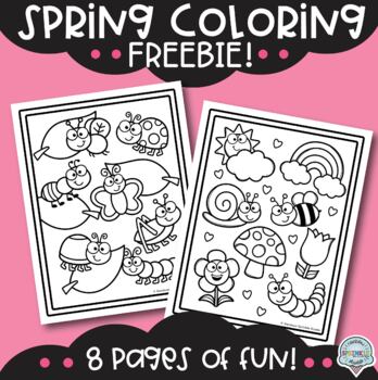 Spring Coloring Pages FREEBIE! by Rainbow Sprinkle Studio - Sasha Mitten