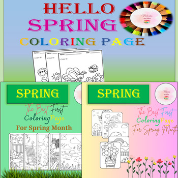 Preview of Spring Coloring Pages | Flower Craf-Classroom Spring-and March Activities Bundle