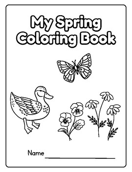 Preview of Spring Coloring Pages Follow Directions Color Book Listening Learn Colors Pre-K