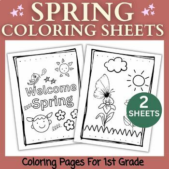 Preview of Spring Coloring Pages For PreK-1st Grade Part 1 | Spring Activites For Kids
