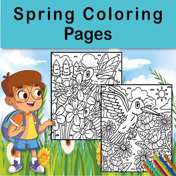 Preview of Spring Coloring Pages / Garden Coloring Pages, Spring Time Activities (20Pages)