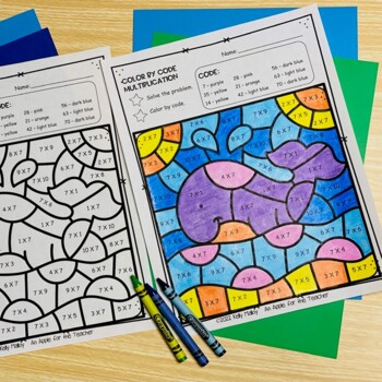 Spring Coloring Pages Math Ocean Multiplication Color by Number 3rd Grade
