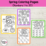 Spring Coloring Pages (Numbers 1 to 20) - PreK | Kindergarten