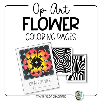 Preview of Spring Coloring Pages • Op Art Flowers • Fun Art Sub Lesson