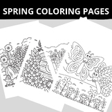 Spring Coloring Pages, Printable Spring Preschool Activity Bundle