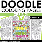 Spring Coloring Pages | Seasonal Doodle Coloring Sheets | 