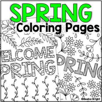 Preview of Spring Activities Coloring Pages Sheets Activities
