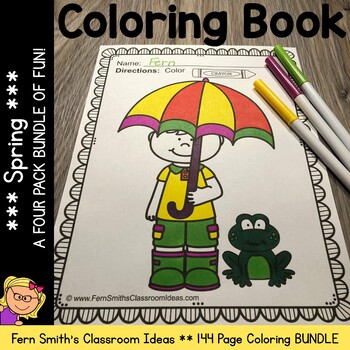 Preview of Spring Coloring Pages | Spring Coloring Book - A Four Pack Coloring Book Bundle