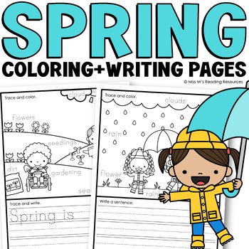 Preview of Spring Coloring Pages Spring Writing Activities Kindergarten Writing Prompts