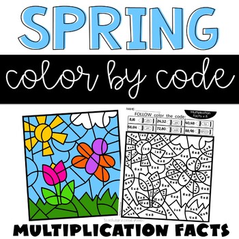 Preview of Spring Coloring Pages with Multiplication Facts
