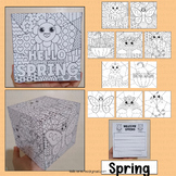 Spring Coloring Sheets Cube Craft Flower Pop Art Activitie